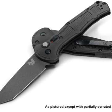 benchmade 9071sbk claymore auto folding knife 36 cpm d2 cobalt black tanto