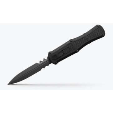 benchmade claymore otf dagger cpm d2 dbl serr gry pvd blk