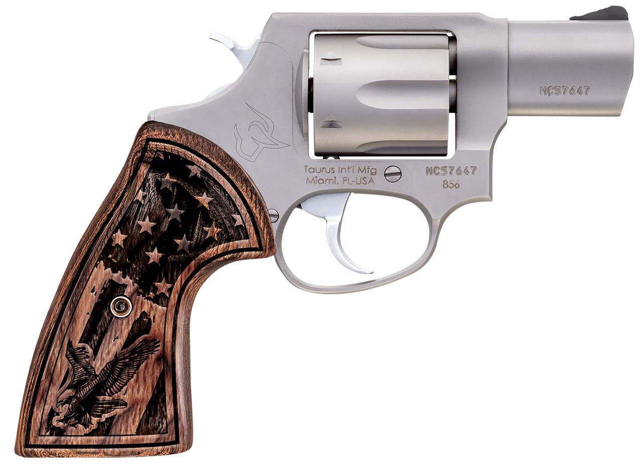 buy taurus 856 38 special p 2 barrel stainless steel engraved usa flag