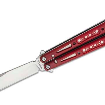 eps knives g10 wraith balisong butterfly 46 154cm satin bowie blade ruby