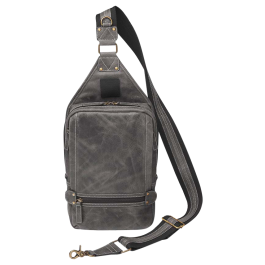 gun toten mama buffalo leather sling backpack grey