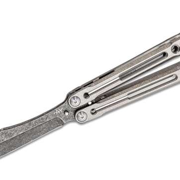 heibel knives invictus balisong butterfly knife 475 rwl 34 acid washed