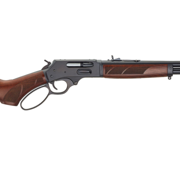 henry 45 70 side gate lever action rifle with adjustable semi buckhorn sight
