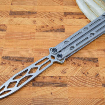 kershaw lucha balisong 5150tr stonewash 14c28n steel trainer blade