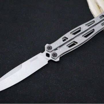 kershaw moonsault balisong 14c28n steel blade working finish stainless