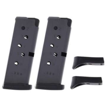 buy 2 pack ruger lcp 380 acp 6 round magazine online with finger rest extension