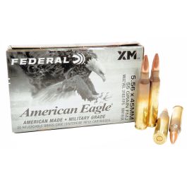 federal american eagle 556nato 55gr fmj 20rd xm193x